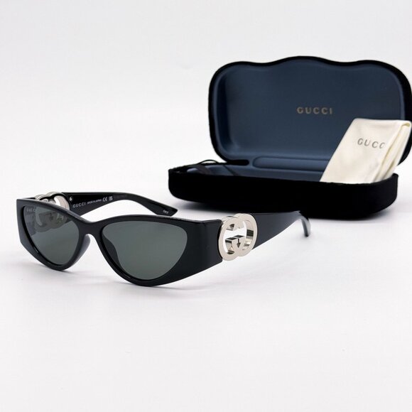 NEW GUCCI GG1824S 001 WOMEN BLACK SUNGLASSES GUCCI - Picture 1 of 13